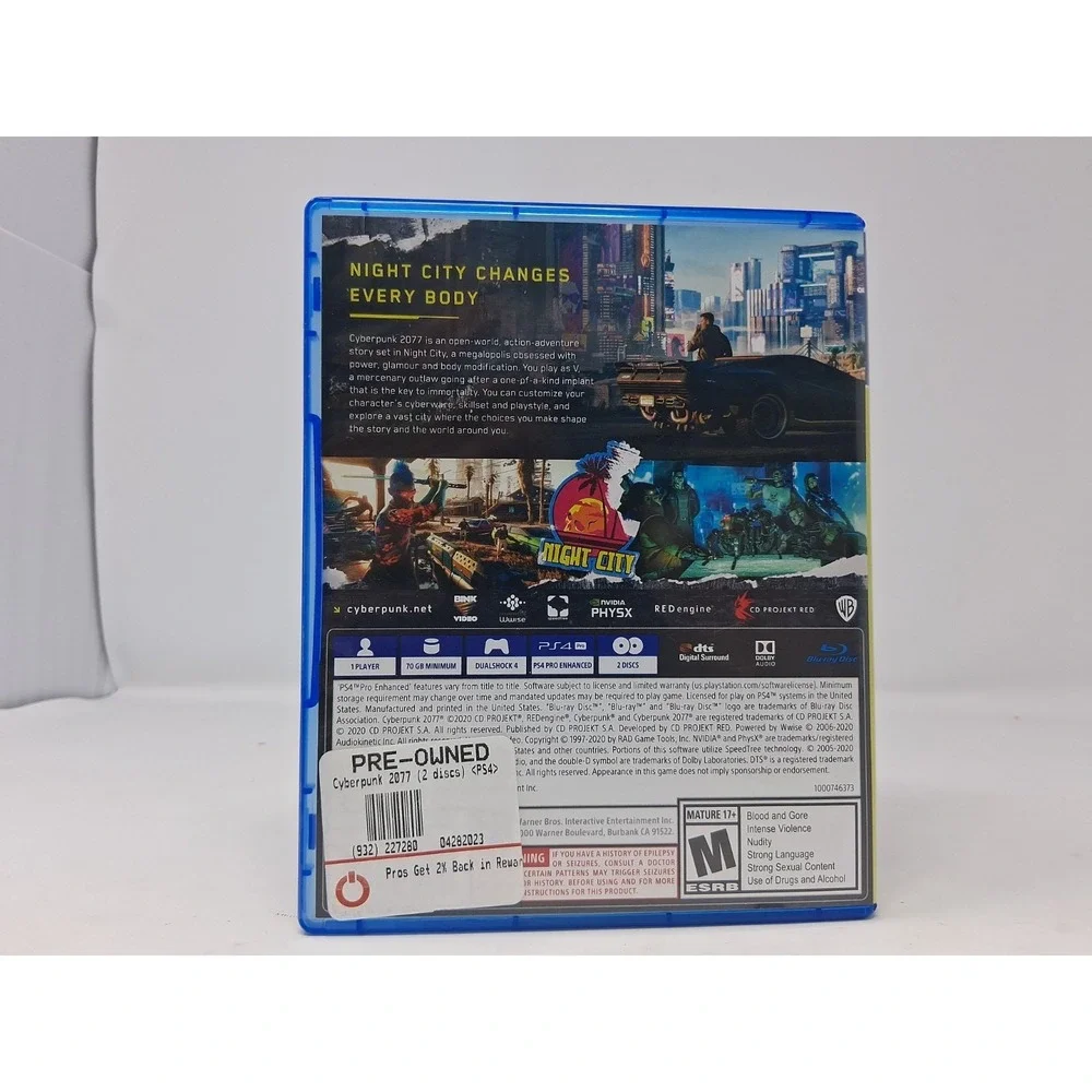 Cyberpunk 2077 Sony PlayStation 4 PS4, 2020) No Manual